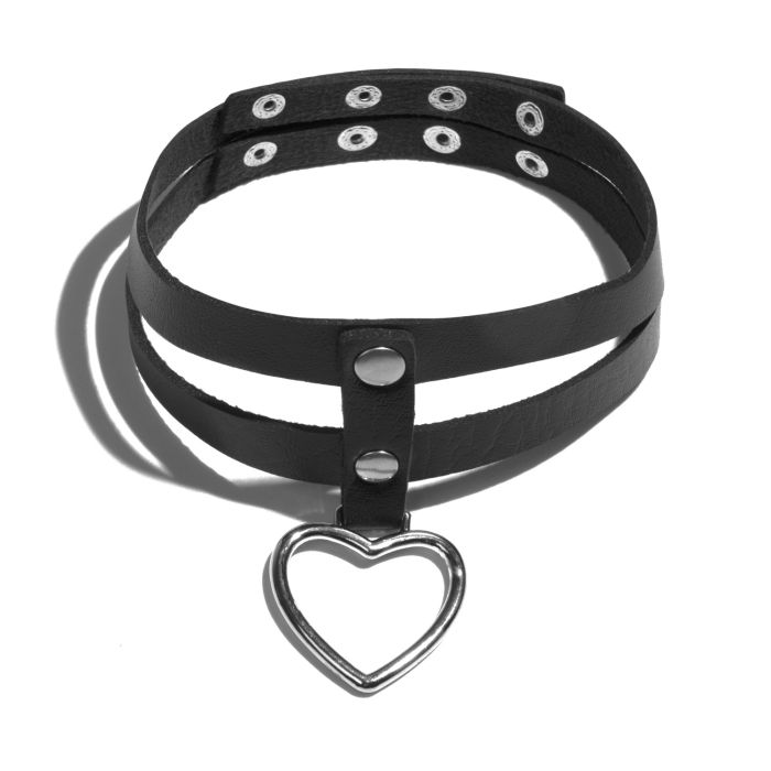 Choker Doble Efecto Cuero Coraz¨®n