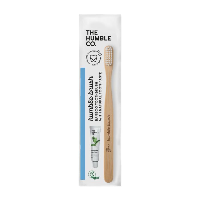 Pack Cepillo de Dientes de Bamb¨² White Adult Soft + Pasta de Dientes Menta Fresca