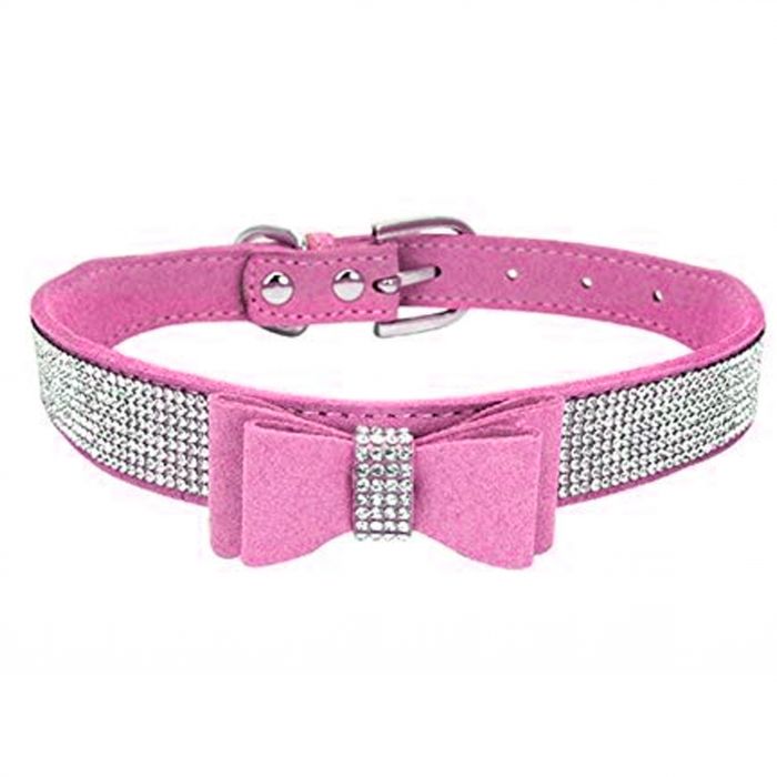 Collar Strass Lazo Rosa