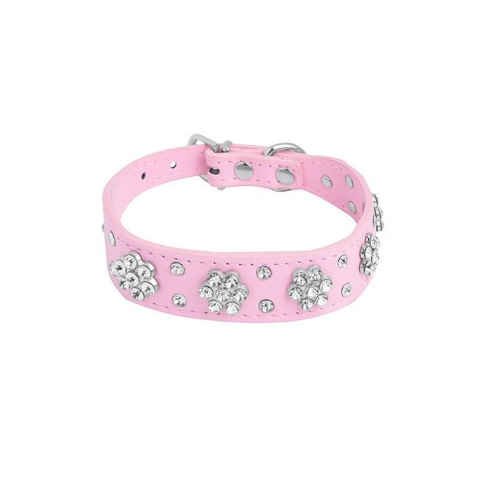 Collar Ancho Rosa Flores Strass