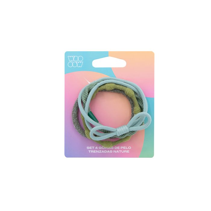 Set 4 Gomas de Pelo Trenzadas