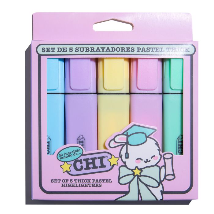 Set De 5 Subrayadores Pastel Thick